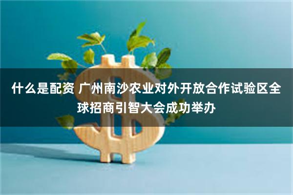 什么是配资 广州南沙农业对外开放合作试验区全球招商引智大会成功举办